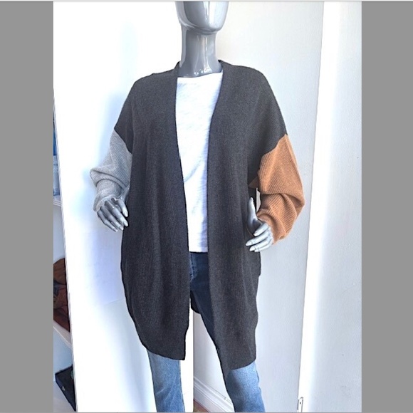 SPLENDID Collection Cashmere Open-Front Color-Blocked Cardigan EUC/sz L - Picture 7 of 12